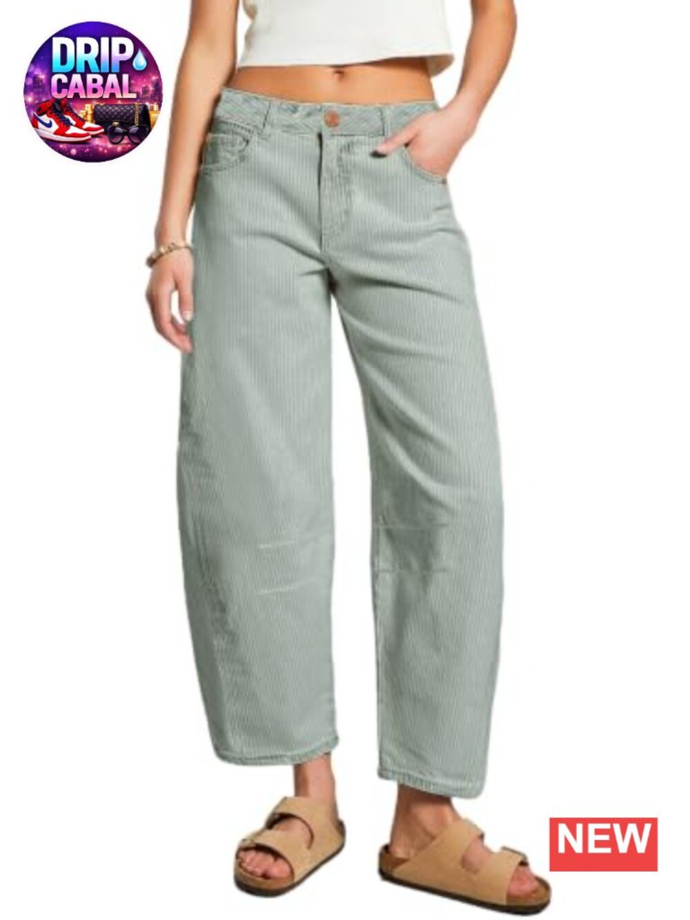 Boyfriend Striped Barrel Wide Leg Jeans Y2k Denim Pants